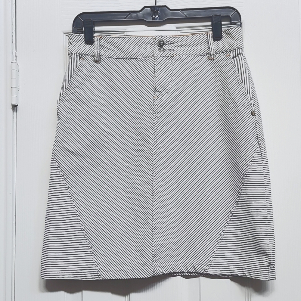 Pilcro Railroad Stripe Denim Mini Skirt, Size 26